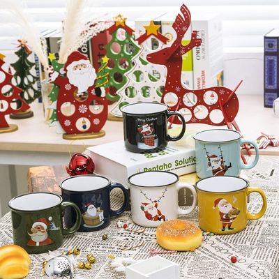 MUGS 14oz Copo de Água de Natal em Cerâmica Portátil Logotipo Personalizado Reutilizável Copas de Chocolate Quente Engraçadas Presentes de Natal