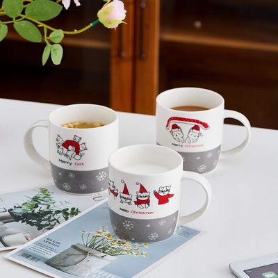 MUGS 14oz Copo de Água de Natal em Cerâmica Portátil Logotipo Personalizado Reutilizável Copas de Chocolate Quente Engraçadas Presentes de Natal