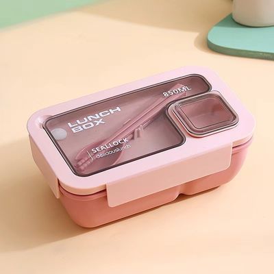 Caixa de almoço Bento de plástico portátil reutilizável para todas as pessoas aplicáveis no estilo escolar