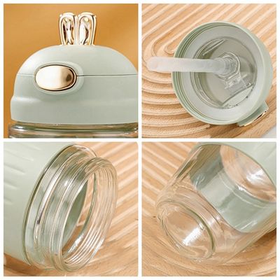 Copo de água de vidro de 420 ml com canela caneca para atividades ao ar livre