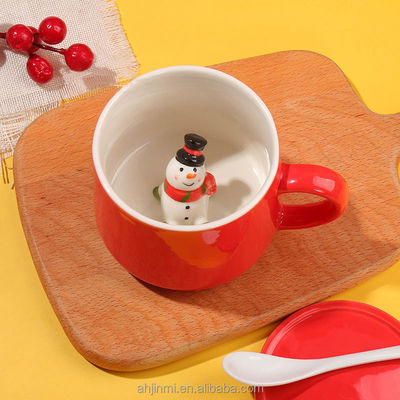Taça de cerâmica feita à mão Taças de bebida 3D para animais bonitos para chá café presente
