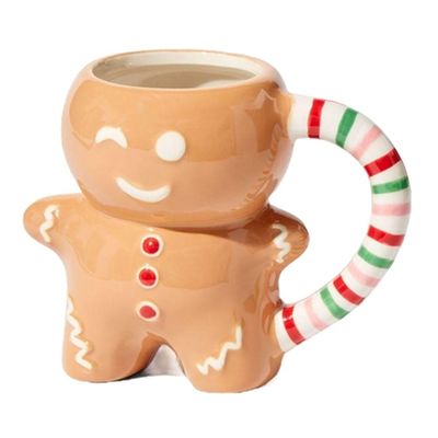 MUGS Drinkware Tipo 10OZ Cerâmica de Natal caneca de café com lindo desenho homem pão de gengibre