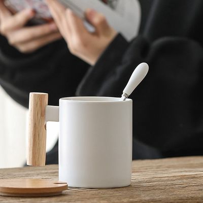 Taça de viagem de transferência de calor de cerâmica de 11 oz para taça de escritório isolada de cor branco personalizada