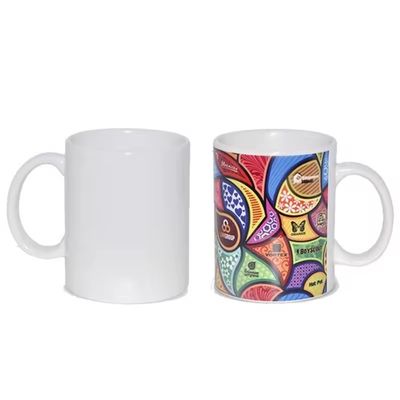 Safe Food Grade Ceramic Mug 11 oz Branco Padrão Personalizado Tamanho Copo de Café para Escritório