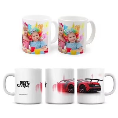 Safe Food Grade Ceramic Mug 11 oz Branco Padrão Personalizado Tamanho Copo de Café para Escritório