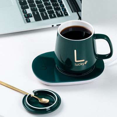 Logotipo personalizado 350ml Materiais Controle de temperatura cerâmica Smart Coffee Mug UBS Warmer Cup