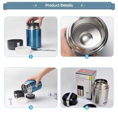 Mantenha-se aquecido na sua próxima viagem de acampamento com o nosso recipiente de sopa com caixa de almoço isolado de 500 ml
