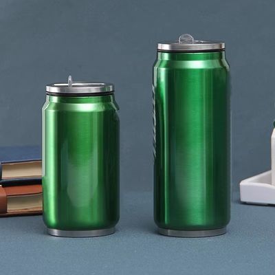 201 Ferro inoxidável de parede dupla, vidro isolado, garrafa de cola com tampa de palha