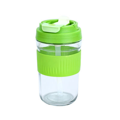 400 ml/550 ml de vidro multifuncional à prova de vazamento Cute Glass Coffee Cup com palha