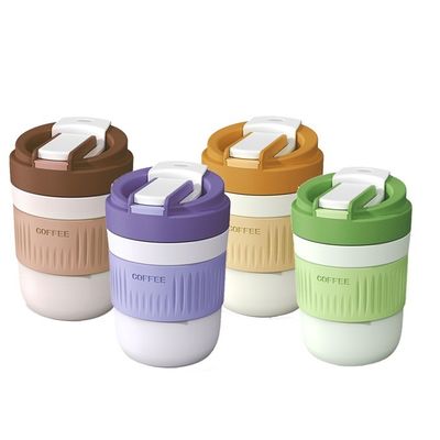 400 ml/550 ml de vidro multifuncional à prova de vazamento Cute Glass Coffee Cup com palha