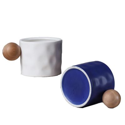 Acessórios HANDGRIP 330 ML caneca de café cerâmica com alça de madeira creativo taça de presente