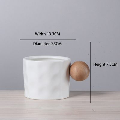 Acessórios HANDGRIP 330 ML caneca de café cerâmica com alça de madeira creativo taça de presente