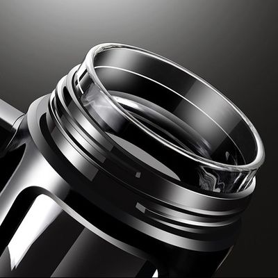 Copo de vidro de alta borosilicato de grande capacidade para caminhadas ao ar livre com alça e tampa