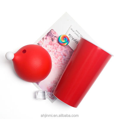 Logotipo personalizado aceitável Red Santa Hat Tumbler 20 oz Copo de plástico reutilizável para presentes
