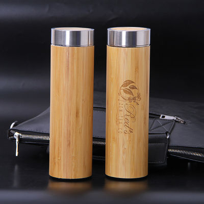 Café Chá Água Bambú Aço Inoxidável Bottle de Água Quente Isolada 350ml 450ml 500ml