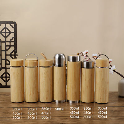 Café Chá Água Bambú Aço Inoxidável Bottle de Água Quente Isolada 350ml 450ml 500ml