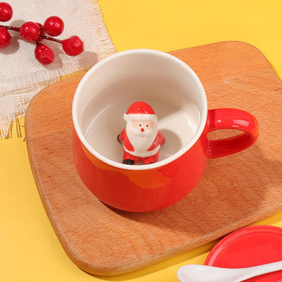 Taça de chá de cerâmica 3D sustentável de Natal feita à mão para presentes e festas