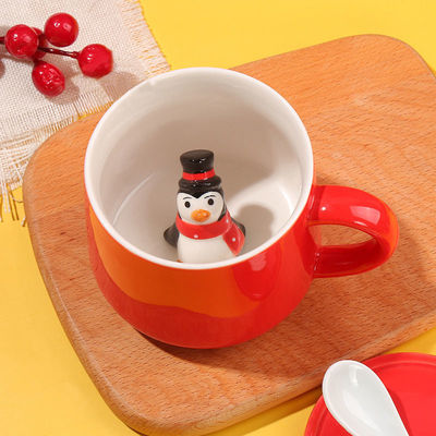 Taça de chá de cerâmica 3D sustentável de Natal feita à mão para presentes e festas