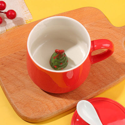 Taça de chá de cerâmica 3D sustentável de Natal feita à mão para presentes e festas