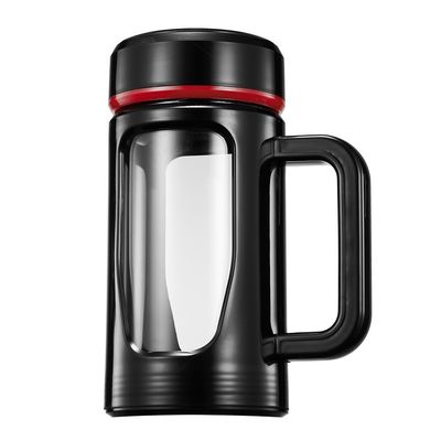 Garrafa de água de design clássico com isolamento de camada dupla e alça de vidro antiderrapante