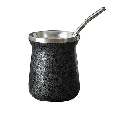 Taça de escritório para homens com logotipo personalizado de palha Taça resistente a quedas Garrafa de água de aço inoxidável 12oz Capacidade