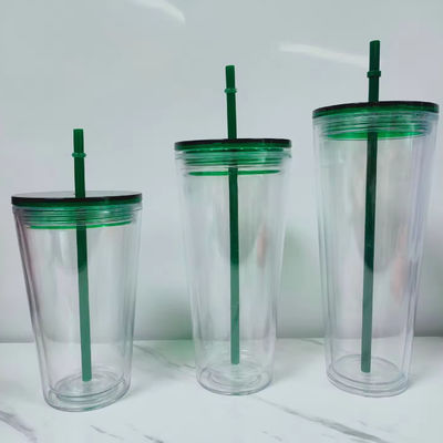 16oz/24oz Taça de Esportes Estudantil com Cobertura e Palha Garrafa de Água de Plástico