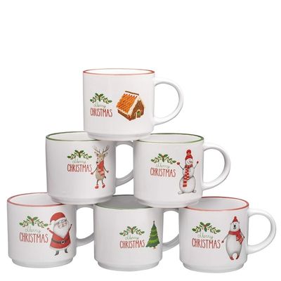 Chávena de café de Natal de cerâmica Funky Procura um presente de casa maravilhoso Capacidade 14 oz