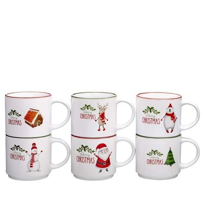 Chávena de café de Natal de cerâmica Funky Procura um presente de casa maravilhoso Capacidade 14 oz