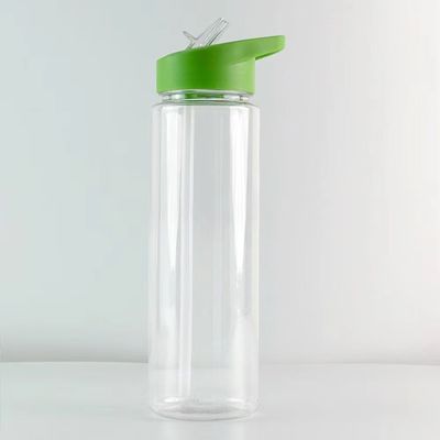 25 oz Tritan Copo de plástico ecológico portátil colorido livre de BPA garrafa de batedor esportivo claro com canudos rollover