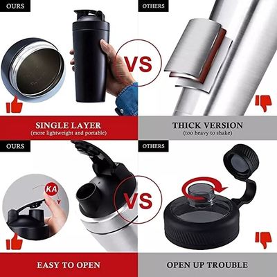 Manter a bebida quente-fria 6-12h 700ml Grande capacidade Custom LOGO Fitness Shaker Bottle