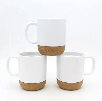 450ML Custom Logo Matte Black White Cork Base Cerâmica Taça de Viagem de Café Com tampa de PP