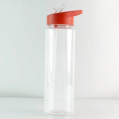 Modern Design 350ml BPA livre garrafa de água de plástico transparente com palhinha para viajar