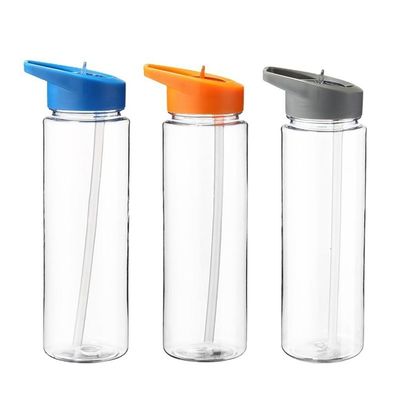 Modern Design 350ml BPA livre garrafa de água de plástico transparente com palhinha para viajar