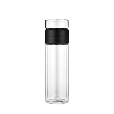 Logotipo personalizado Sublimação Vidro transparente Tumbler Bebida Garrafa de água de vidro com filtro