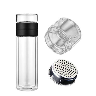 Logotipo personalizado Sublimação Vidro transparente Tumbler Bebida Garrafa de água de vidro com filtro