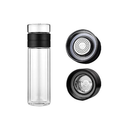 Logotipo personalizado Sublimação Vidro transparente Tumbler Bebida Garrafa de água de vidro com filtro