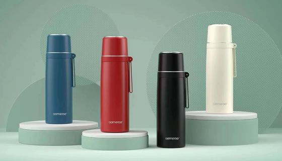 Flascas de vácuo Termoses recipientes de bebida Tipo 500ml garrafa de água de aço inoxidável com logotipo personalizado