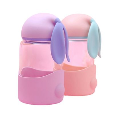 Performance de isolamento térmico 340ml garrafa de água de vidro de coelho Design unisex para crianças