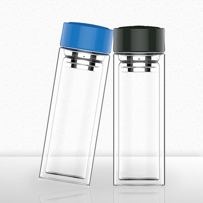 Garrafa de água reciclável com tampa Eco-friendly durável logotipo personalizável garrafa de vidro