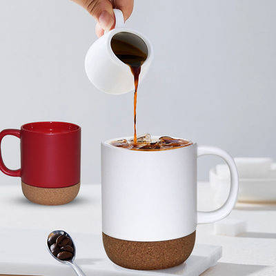 14 OZ Base de cortiça Stoneware Matte Custom Design Dia da Mãe Dia dos Namorados Cerâmica Custom MUGS com tampa PP