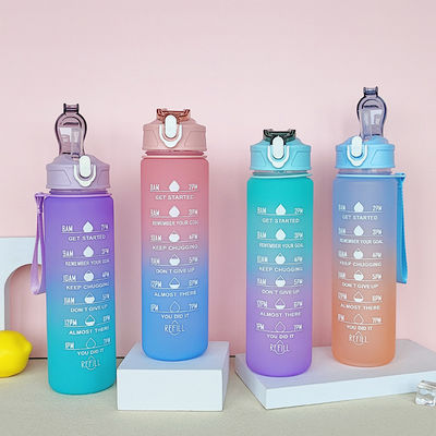 30 oz Logotipo personalizado PC Copo de água de plástico sem BPA canudos desportivos shaker garrafa com tampa