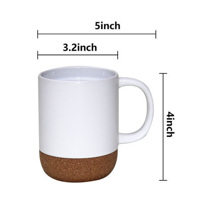 Logotipo personalizado 15oz Sublimação porcelana caneca de café Copo cerâmico com tampa e fundo de madeira