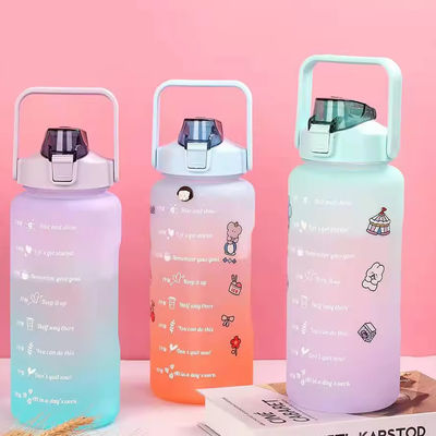 2L garrafa de plástico portátil e à prova de vazamento para cores personalizadas e esportes ao ar livre