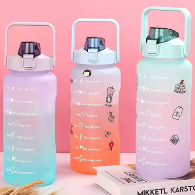 2L Fitness Botão de Shaker de Plástico com Garrafa de Primavera Para Desportos ao Ar Livre e Amantes do Unisex
