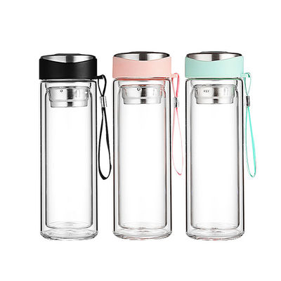 Garrafa de água de vidro sem BPA, com borosilicato elevado, com tampa para café, chá, cerveja e suco