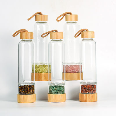 Garrafa de água de vidro de design profissional com cristal e pedras preciosas Capacidade 500ml