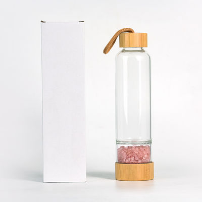 Garrafa de água de vidro de design profissional com cristal e pedras preciosas Capacidade 500ml