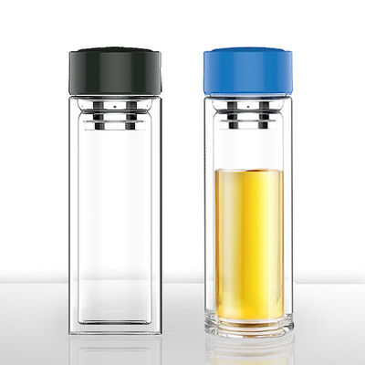 Logotipo personalizado Sublimação de vidro Garrafa de água potável 320ml Capacidade boca larga Transparente
