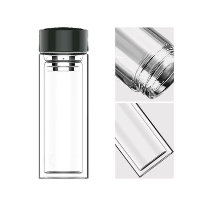 Logotipo personalizado Sublimação de vidro Garrafa de água potável 320ml Capacidade boca larga Transparente