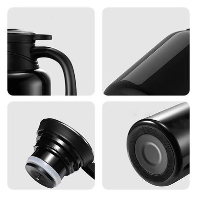 Caldeirão preto com capacidade de 1500 ml, compacto e conveniente para isolamento a longo prazo